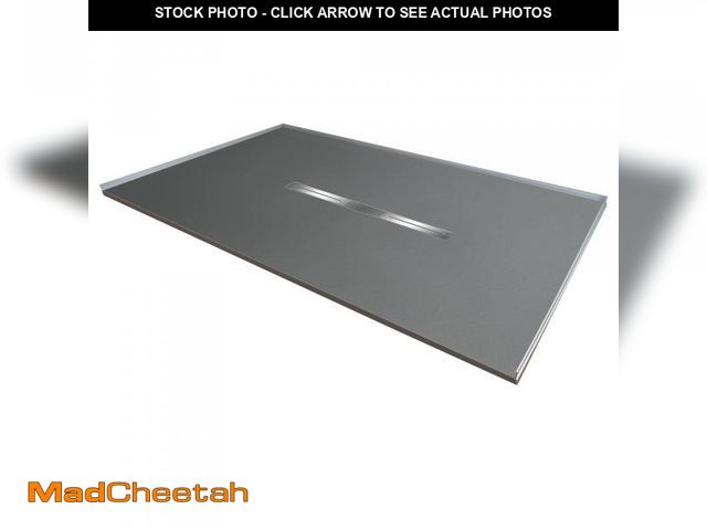 Lot 74-12336547 - Transolid FZS7242C-40 Trimslate 72-in x 42-in Zero Threshold Shower Base with Center Drain, Dark Gre...
