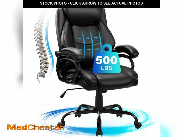 Lot 74-12780112 - JONPONY Big and Tall Office Chair 500LBS Wide Seat Ergonomic Computer Desk Chair High Back Executive...