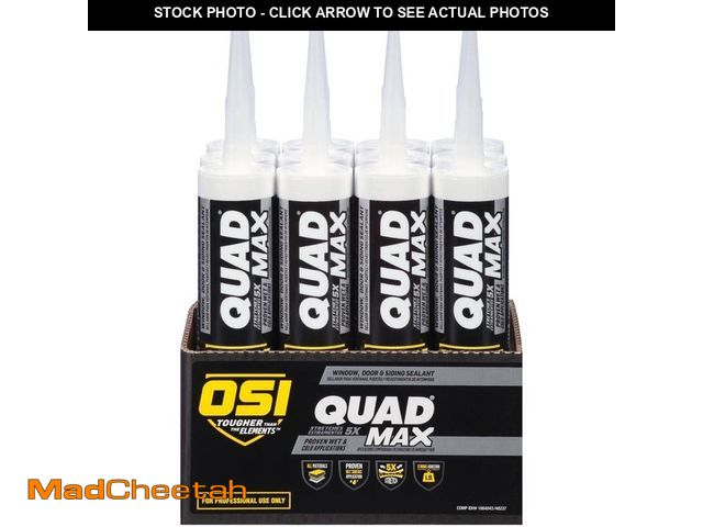 Lot 74-13800052 - OSI QUAD Max 9.5 fl. oz. Gray #541 Exterior, Window, Door, and Siding Caulk Sealant (12-pack) - UNUS...