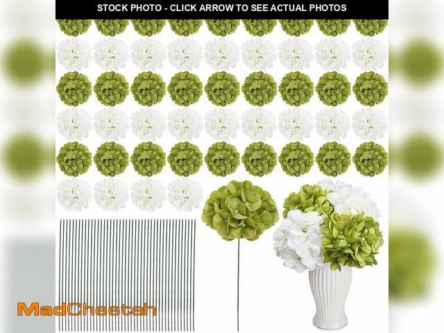 Lot 74-13628079 - Nagobi Hydrangea Artificial Flowers, 104 Pcs Faux Hydrangea Flowers Heads with Stems, Silk Realistic...