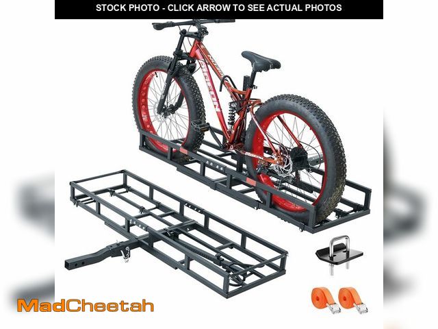 Lot 74-12628733 - Hitch-Mount Bike Rack for Ebike Heavy-Duty - Comes with Cargo Carrier Fits 2 Electric Fat-Tire Mount...