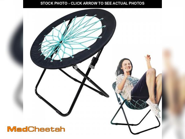 Lot 74-12206524 - Camp Field Camping and Room Bungee Folding Dish Chair -Versatile Bunjo Chairs with Fun Bouncy Design...
