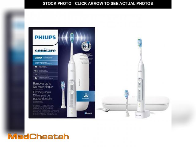 Lot 74-12311587 - Philips Sonicare ExpertClean 7500 White, Rechargeable Electric Power Toothbrush, HX9690/06 - USED