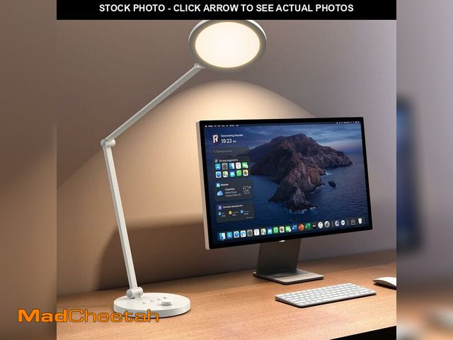 Lot 74-14365955 - Desk Lamp for Home Office, Metal Swing Arm Desk Light, 3 Mode Stepless Dimming Desktop Lamp, 14W 120...