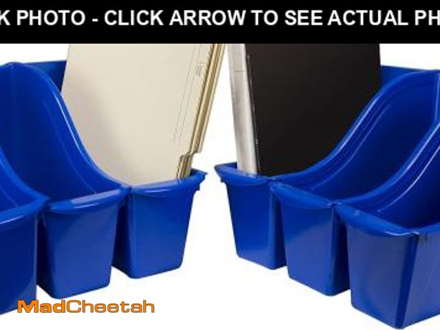 Lot 74-12096504 - Storex Small Book Bin - Interlocking Plastic Organizer for Home, Office and Classroom, Blue, 6-Pack ...