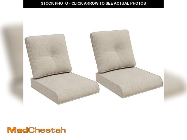 Lot 74-14376032 - JOYSIDE 22 in. x 24 in. 2-Piece Outdoor Patio Replacement Cushion Outdoor Lounge Chair Cushion in Be...
