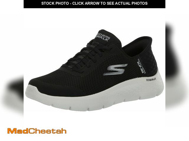 Lot 74-14272344 - Skechers Women's Go Walk Flex Hands Free Slip-Ins - Grand Entry Sneaker, Black/White, 7 US - UNUSED