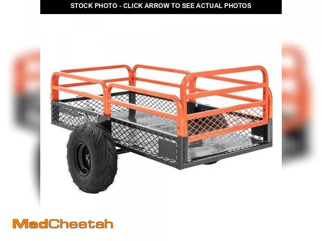 Lot 74-12492625 - SVOPES ATV Dump Trailer, 1500 lbs. Capacity 15 cu. ft. Total, Steel, Tow-Behind Garden Cart with Rem...