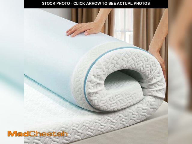Lot 74-14071293 - 3 inch Non-Slip Design Gel Memory Foam Mattress Topper with Removable &amp; Washable Cover for Cooli...
