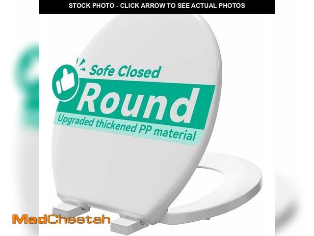 Lot 74-13698287 - PUKANIUM Toilet Seat, Round Toilet Seat with Slow Close Hinges, Never Loosen, Easy Installation and ...