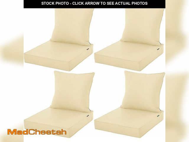 Lot 74-12719678 - Comcaver Outdoor Cushions for Patio Furniture, Waterproof Fade and Tear Resistant Deep Seat and Back...