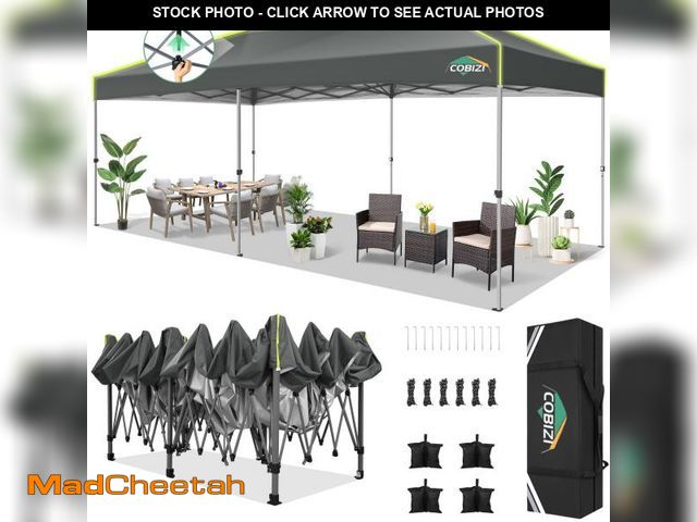 Lot 74-12227844 - COBIZI 10x20 Pop Up Canopy Tent Without Removable Sidewalls, One Push Party Tent Outdoor Waterproof ...