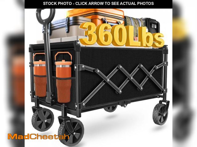 Lot 74-12053156 - Wagons Carts Foldable - Collapsible Wagon Cart with Wheels Foldable - Utility Folding Wagon Cart for...
