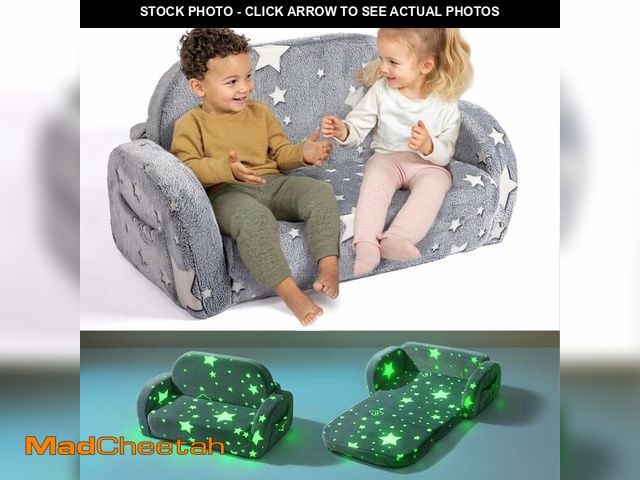 Lot 74-12632752 - 2-in-1 Toddler Couch, Toddler Couches That Fold Out, Glow in The Dark Kids Chair, Extra Wide Kids Co...