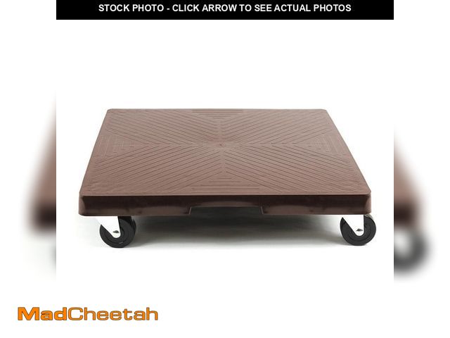 Lot 74-12464903 - *SEE DETAILS* Devault Enterprises 16 in. x 16 in. x 4 in. Espresso HDPE Square Plant Dolly/Caddy *SE...