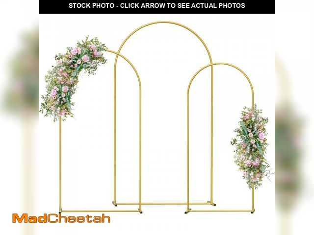 Lot 74-12315086 - Wedding Arch Backdrop Stand Set of 3(7.3FT/6.6FT/6FT),Metal Balloon Arch for Wedding Ceremony Baby S...