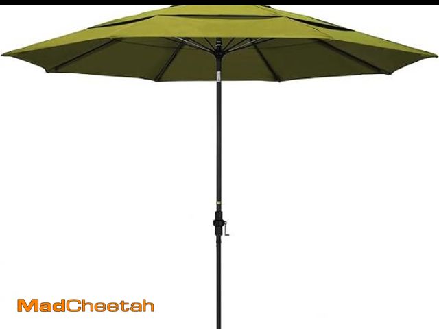Lot 74-12103689 - California Umbrella 11 ft. Bronze Aluminum Commercial Market Patio Umbrella with Fiberglass Ribs Pul...