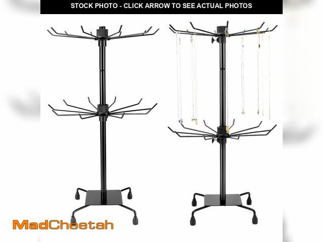 Lot 74-14152060 - QWORK 2-Tier Rotating Metal Jewelry Display Stand Ã¢â¬â 2 Pack Adjustable Height Organizer for Ne...