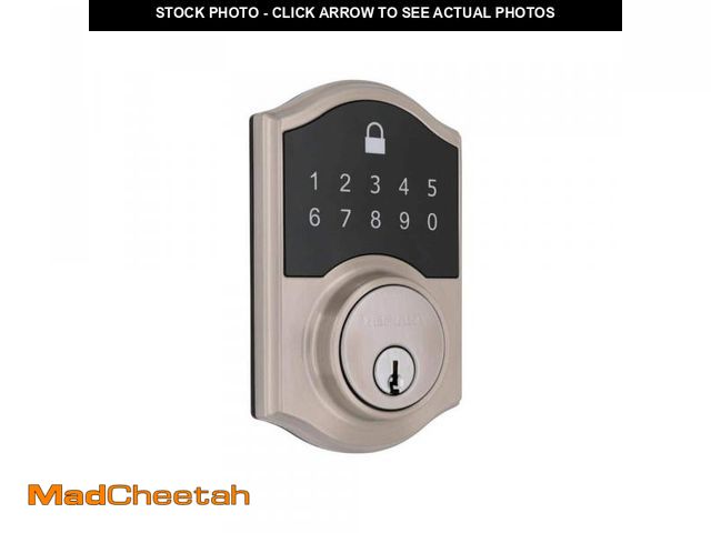 Lot 74-12390064 - Defiant Castle Satin Nickel Compact Touch Electronic Single Cylinder Deadbolt 32GC7X2D01AHP - UNUSED