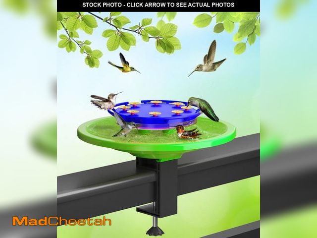 Lot 74-12343612 - Hummingbird Feeders for Outdoors, Big Ant Moat Perch with 8 Bee Guard Feeding Ports, Adjustable C-Cl...