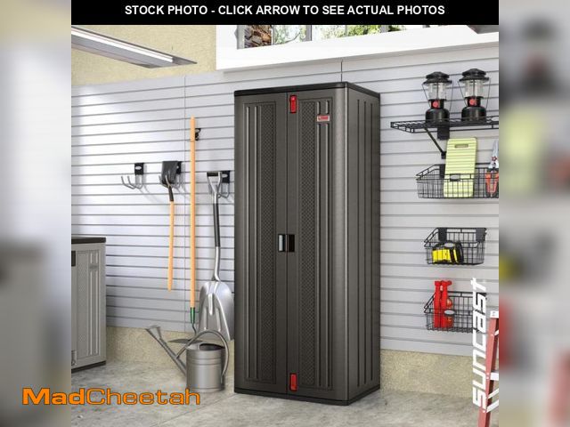 Lot 74-14605124 - Suncast Commercial 30 in. W x 72 in. H x 20 in. D Plastic Freestanding Garage Cabinet in Dark Shadow...