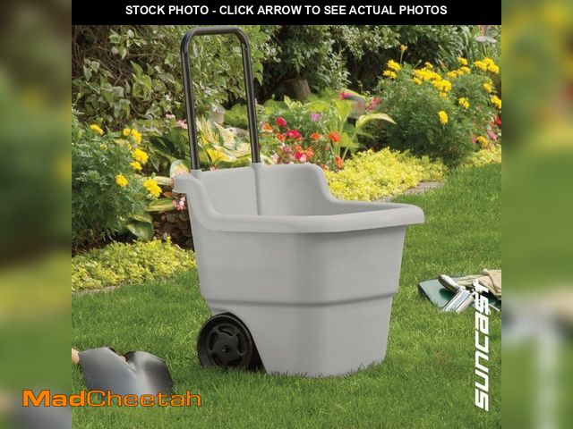 Lot 74-14590194 - Suncast 2 cu. ft. Portable Plastic Gray Garden Cart LC1250L - UNUSED