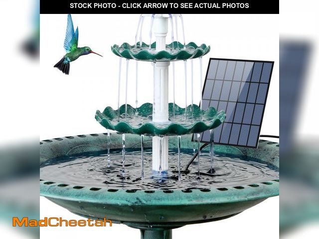 Lot 74-12303090 - AISITIN 3 Tiered Bird Bath with 3.5W Solar Pump, DIY Solar Fountain Detachable and Suitable for Bird...