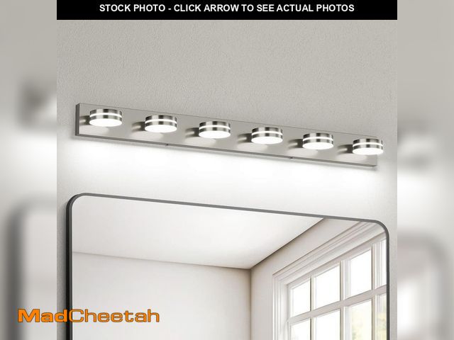 Lot 74-13866691 - JUSHENG 47.24 in. 6 Light Nickel LED Vanity Light with Dimmable 5500K Light - UNUSED