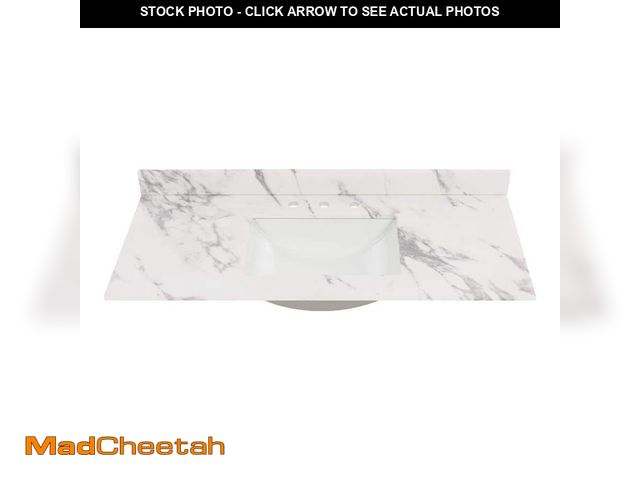 Lot 74-13225361 - Home Decorators Collection 49 in. W x 22 in. D Engineered Stone Composite White Rectangular Undermou...