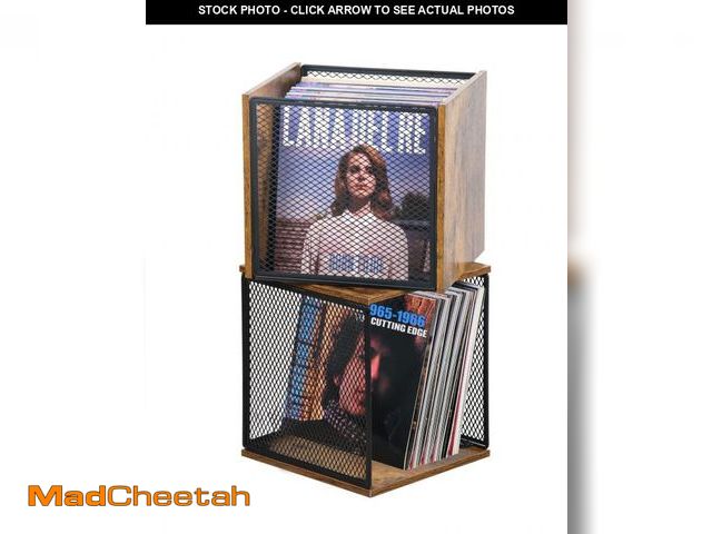 Lot 74-12117533 - LOFTEY 2 Pack Vinyl Record Storage, 100-120 Records Vinyl Crate, Stackable Record Holder for 7"-12" ...