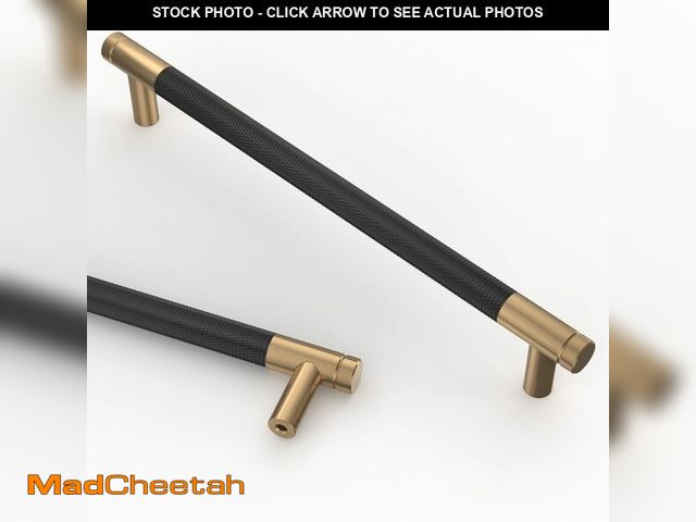 Lot 74-12709428 - Asidrama 10 Pack 7.5 Inch(192mm) Matte Black and Champagne Bronze Cabinet Pulls Knurled Cabinet Hand...