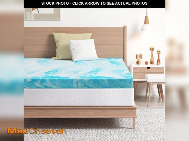 Lot 74-12510137 - EGO Topper 4 Inch Twin Memory Foam Mattress Topper, Gel Foam Mattress Topper for Pressure Relief, Ve...