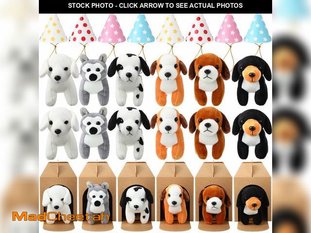 Lot 74-12705734 - Simgoing 12 Set Mini Plush Dog Stuffed Animals Adopt a Dog Set with 12 Stuffed Dogs 12 Kraft Paper B...