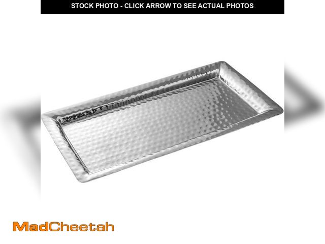 Lot 74-13627910 - Monarch Abode Decorative Tray Ã¢â¬â 12-Inch Hand Hammered Nickel Finish Metal Bathroom Tray Count...