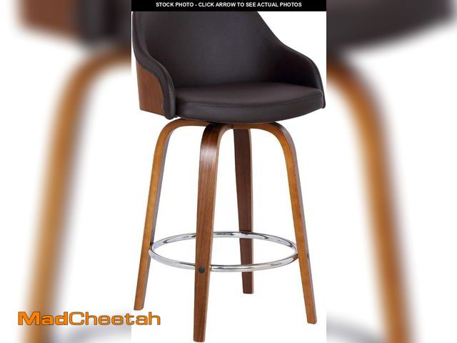 Lot 74-12137433 - Alec Faux Leather Swivel Barstool, 30" Bar Height, Brown - UNUSED