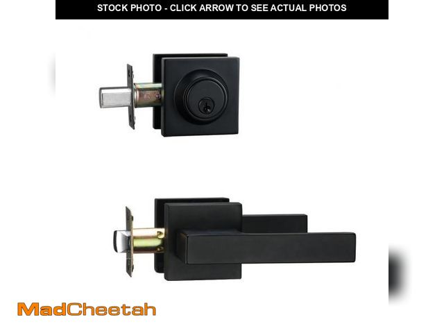 Lot 74-12439961 - NCSEN Front Door Locksets with Deadbolt, Black Door Handles, Combination Door Lock, Exterior Door Le...