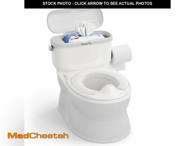 Lot 74-12970622 - CheerTry 2-in-1 Toddler Potty Training Toilet - with Detachable Training Seat, Realistic Flushing So...
