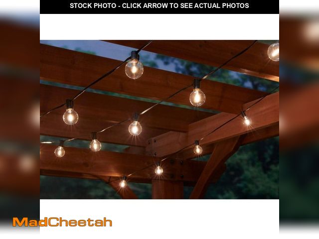 Lot 74-12745756 - Hampton Bay 25-Light 25 ft. Outdoor Plug-in Globe LED G40 Bulb String-Light - UNUSED