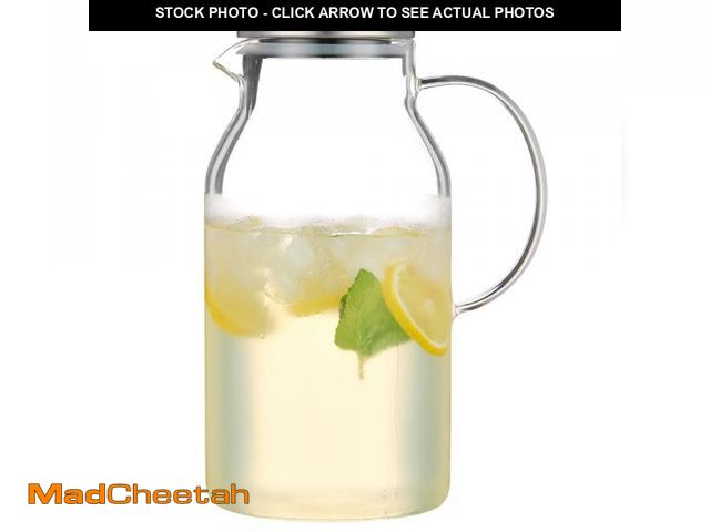 Lot 74-12438012 - Karafu Glass Pitcher with Lid, 95 Ounces Wide Mouth Heat Resistant Water Jug for Hot/Cold Water, Ice...