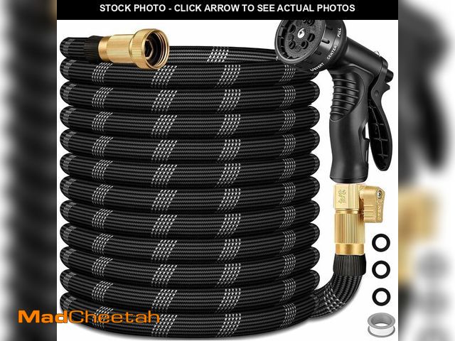 Lot 74-14293882 - 50 FT Non-Expandable Garden Hose, Lightweight Hose with 10 Function Spray Nozzle, Kink-Free Flexible...