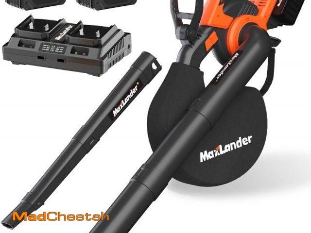 Lot 74-12167637 - MAXLANDER Cordless Leaf Blower &amp; Vacuum with Bag, 3-in-1 Brushless Battery Powered Leaf Vacuum M...
