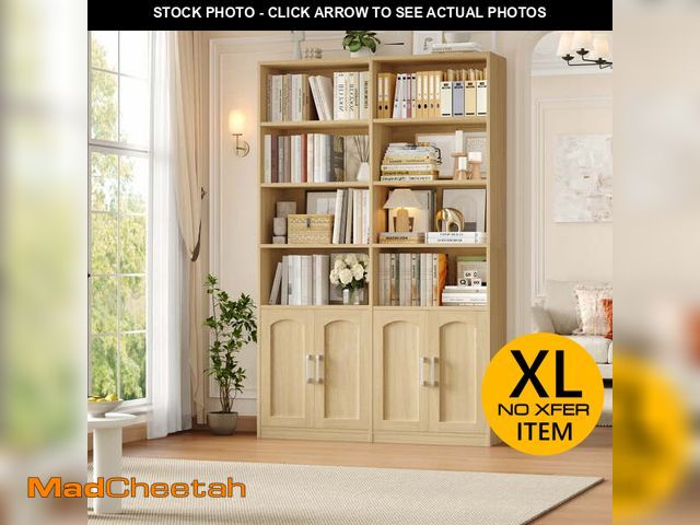 Lot 74-14071121 - Homfa 73? Tall Bookcases with Doors, 8 Cubes 6-Tier Double Row Bookshelf, Bookcase for Living Room H...