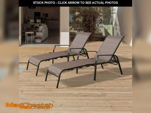 Lot 74-11954885 - ULAX FURNITURE 2-Piece Folding Steel Mesh Sling Outdoor Chaise Lounge - UNUSED