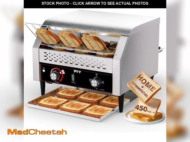 Lot 74-13070723 - PYY Commercial Conveyor Toaster 450 Slices/Hour, Electric Conveyor Belt Toaster for Toast, Bun, Bage...