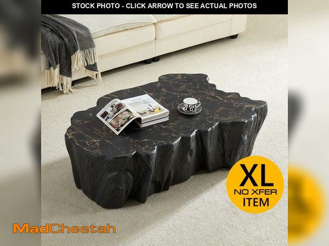 Lot 74-13790023 - JURMALYN 48.62" Coffee Table Modern Unique Shape Fiberglass Center Table for Living Room Apartment O...