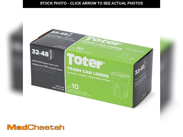 Lot 74-14115533 - Toter 32-48 Gal. Trash Can Liners (10 Count) - UNUSED