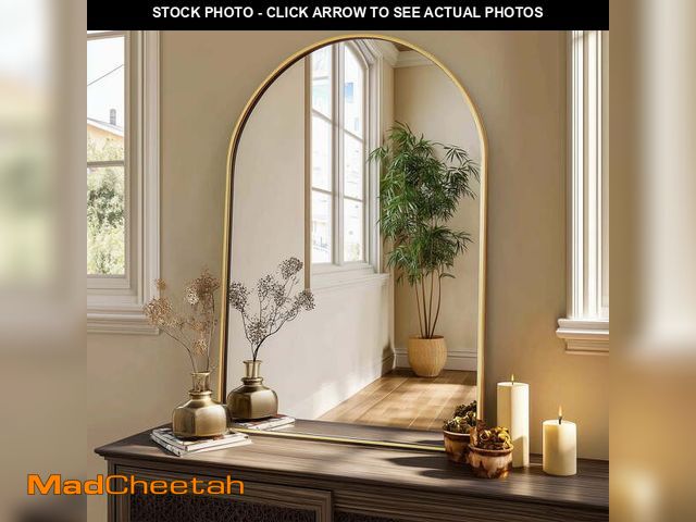 Lot 74-12800794 - CONCETTA 26"x38" Bathroom Mirror, Decor Arched Wall Mirror, Bedroom Vanity Mirror with Metal Frame, ...