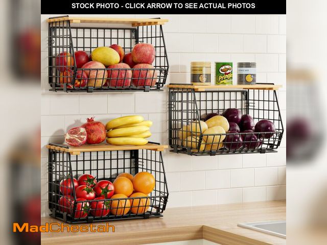 Lot 74-14059736 - GGIU Wire Fruit Basket for Kitchen Storage: Hanging and Counter Basket for Vegetable Produce - Potat...