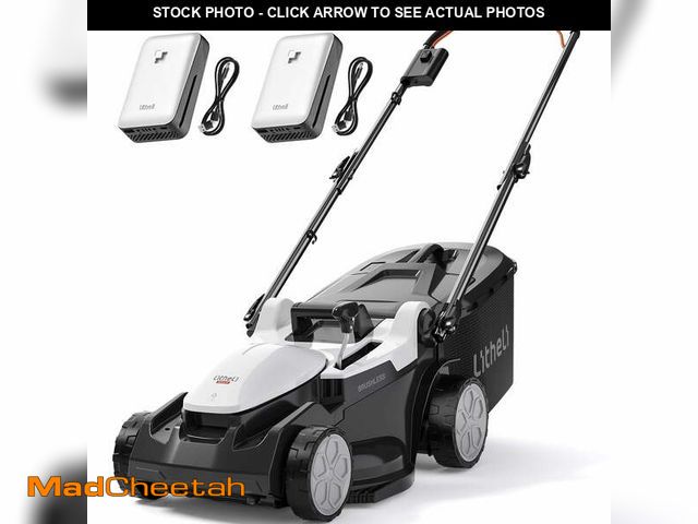 Lot 74-13640014 - Litheli 40V Cordless Electric Lawn Mower, 16-Inch, 6-Position Height Adjustment, Lightweight, With 2...