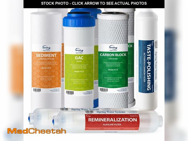 Lot 74-14268600 - iSpring F9K NSF Certified 1-Year Reverse Osmosis Water Filter, Alkaline Remineralization Filters for...